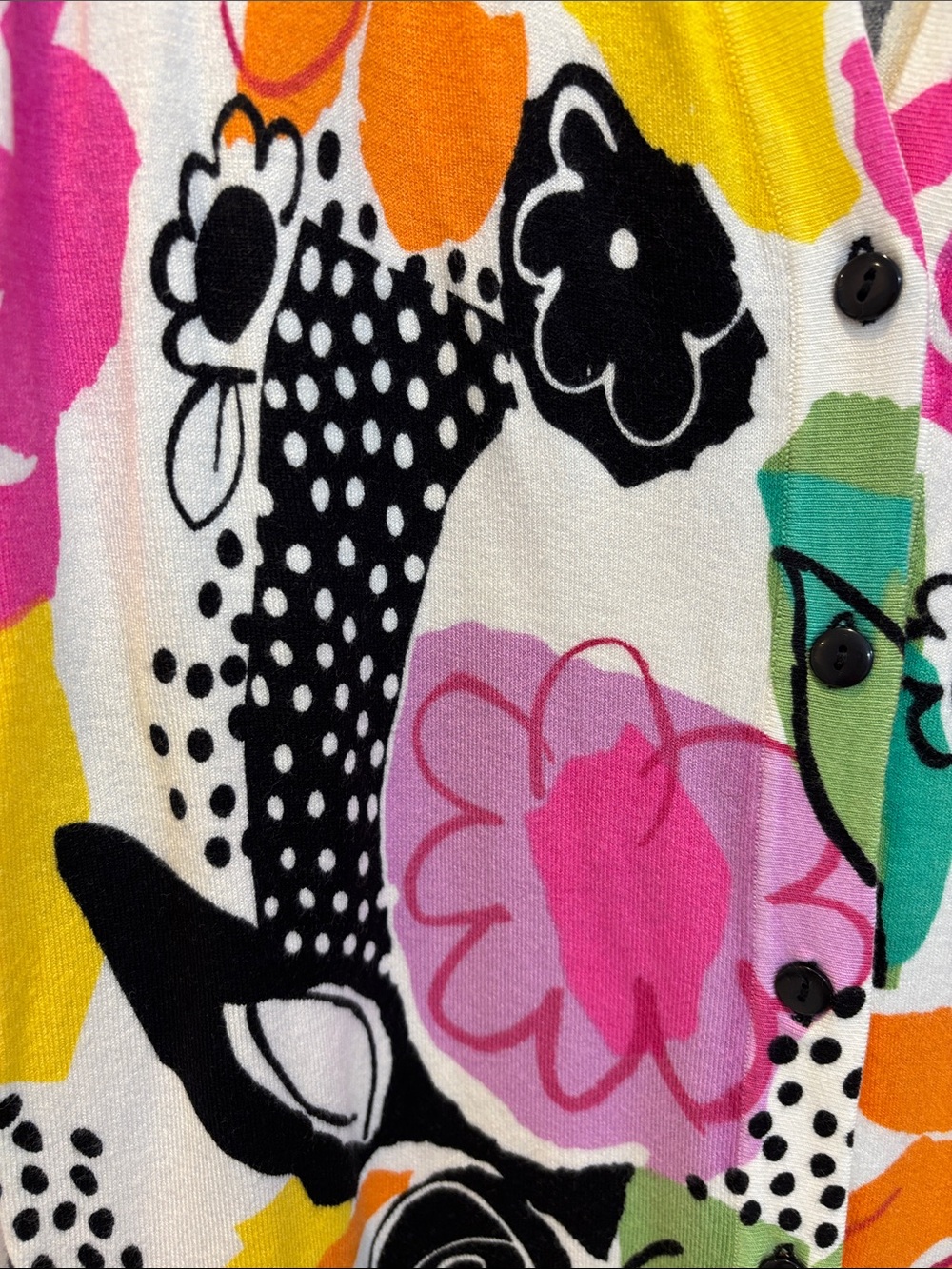 NWOT Colorful Floral Button-Front Cardigan - Multicolor - Picture 3 of 6